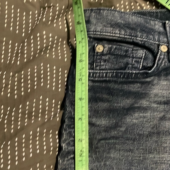 7 For All Mankind Women’s Blue Velvet Corduroy Cropped & Skinny Jeans Pants 32 - Picture 10 of 12